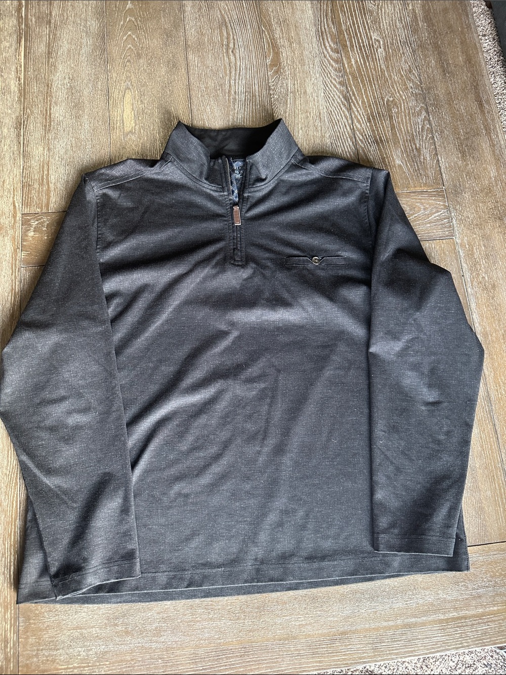 Age of Wisdom Men’s XXL Performance Quarter Zip Pullover Gray Golf Mock Neck